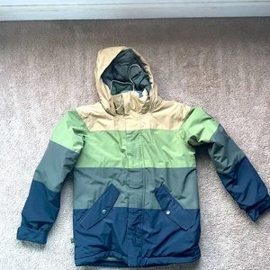 Like new, only worn once, BURTON kids snowboard jacket.  Size 10/12 boys